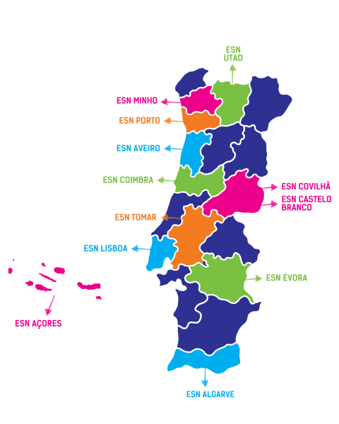 Map of ESN Sections in Portugal